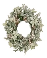 National Tree Company 26" Frosted Colonial Wreath with Led Lights