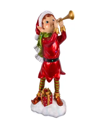 National Tree Company 37' Horn Blowing Pixie Elf with Lights
