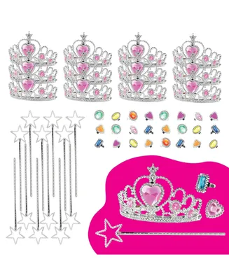 Princess Pretend Halloween Costume Dress Up Play Set - Crowns, Wands, and Jewels - Princess Girls Party Favors