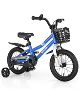 Costway 14" Kid s Bike with Removable Training Wheels & Basket for 3-5 Years Old