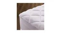 Circleshome Double Puff Microfiber Fleece Mattress Pad White Twin