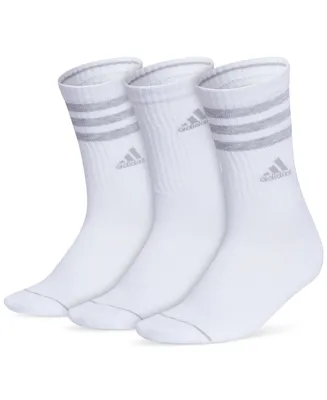 adidas Women's 3-Pk. Cushioned 3-Stripe 3.0 Crew Socks