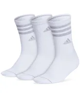 adidas Women's 3-Pk. Cushioned 3-Stripe 3.0 Crew Socks