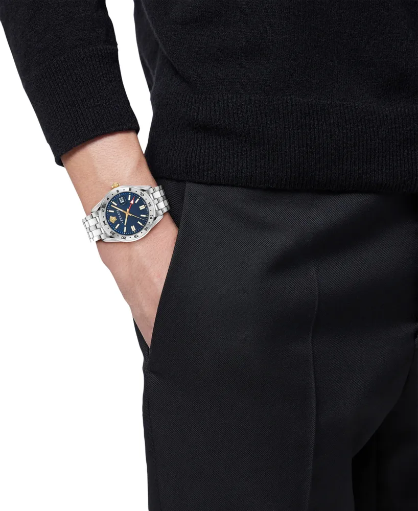 Versace Men's Swiss Greca Time Gmt Stainless Steel Bracelet Watch 41mm