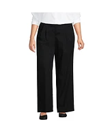 Lands' End Women's High Rise Crisp Poplin Chino Wide Leg Pants