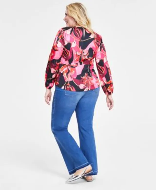 I.N.C. International Concepts Plus Size Zip-Pocket Top & Pull-On Ponte Pants,  Created for Macy's - Macy's