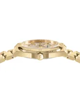 Salvatore Ferragamo Men's Swiss Vega Upper East Gold Ion Plated Stainless Steel Bracelet Watch 40mm