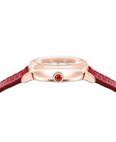 Salvatore Ferragamo Women's Swiss Red Leather Strap Watch 23mm