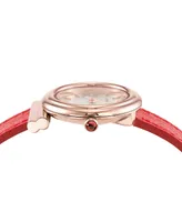 Salvatore Ferragamo Women's Gancini Swiss Red Leather Strap Watch 28mm