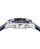 Salvatore Ferragamo Men's 1927 Swiss Chronograph Blue Leather Strap Watch 42mm