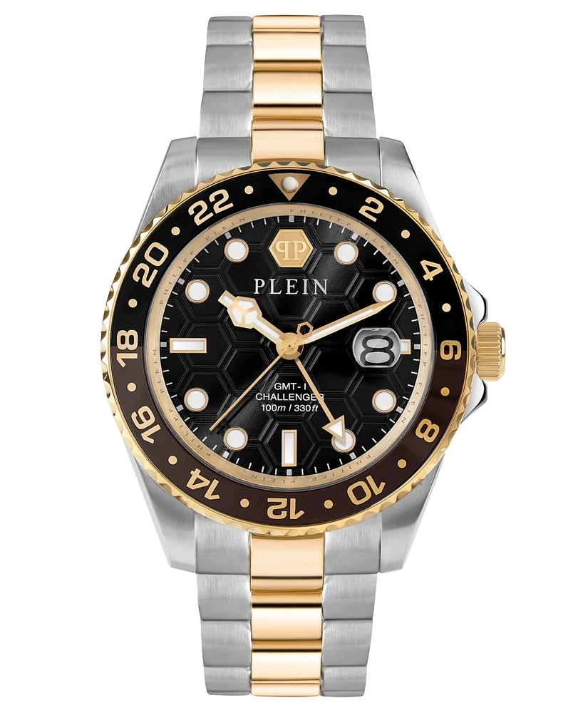 Philipp Plein Men's Gmt-i Challenger Two-Tone Stainless Steel Bracelet Watch 44mm