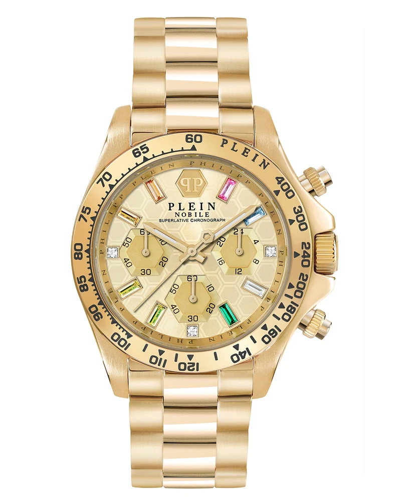 Philipp Plein Women's Chronograph Nobile Gold-Tone Stainless Steel Bracelet Watch 38mm