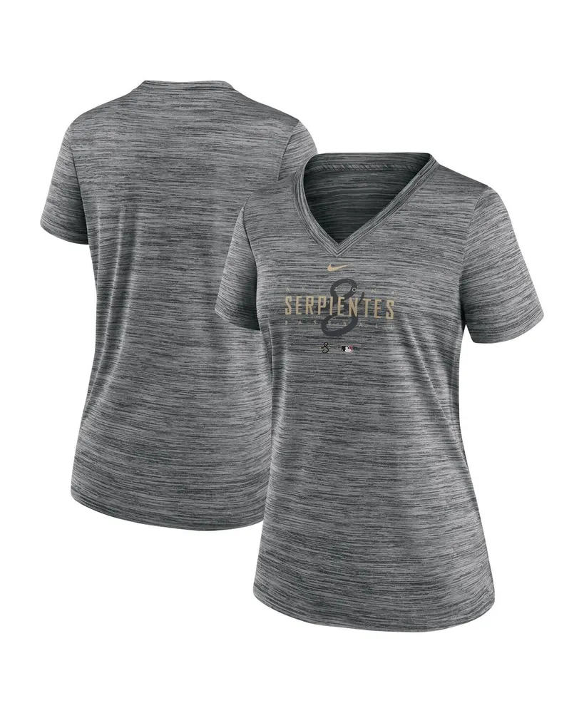 Women's Nike Gray Arizona Diamondbacks City Connect Velocity Practice Performance V-Neck T-shirt