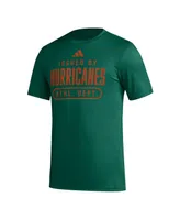 Men's adidas Miami Hurricanes Sideline Aeroready Pregame T-shirt