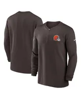 Men's Nike Brown Cleveland Browns 2023 Sideline Performance Long Sleeve Quarter-Zip Top