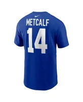 Men's Nike Dk Metcalf Royal Seattle Seahawks Throwback Player Name and Number T-shirt