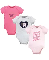 Hudson Baby Baby Girls Cotton Bodysuits, Incredible Me, 3-Pack