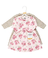 Hudson Baby Girls Cotton Dresses, Blush Rose Leopard