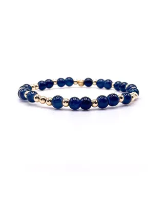 Bowood Lane Non-Tarnishing Gold Filled 4mm Ball and Glass Bead Stretch Bracelet