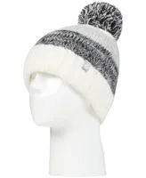 Heat Holders Women's Sloane Feather-Knit Roll-Up Pom Hat