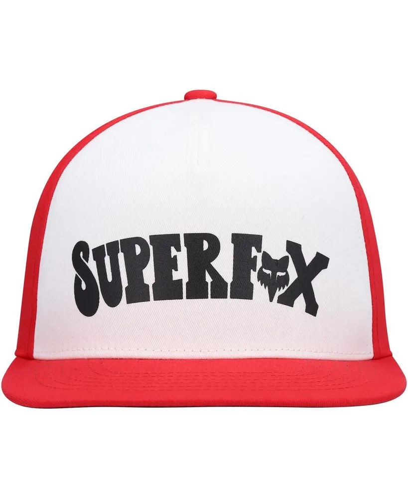 Big Boys and Girls Fox White, Red Super Trik Snapback Hat