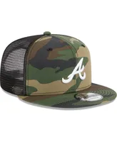 Men's New Era Camo Atlanta Braves Woodland Camo Trucker 9FIFTY Snapback Hat