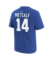 Big Boys Nike Dk Metcalf Royal Seattle Seahawks Throwback Player Name and Number T-shirt