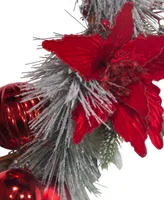 Kurt Adler 20" Wreath with Berries and Poinsettia