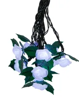 Kurt Adler 10-Light Cool Frost Rose Light Set