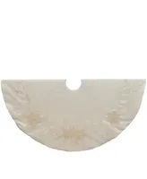 Kurt Adler 54" Ivory with Imitation Pearl Beads Tree Skirt