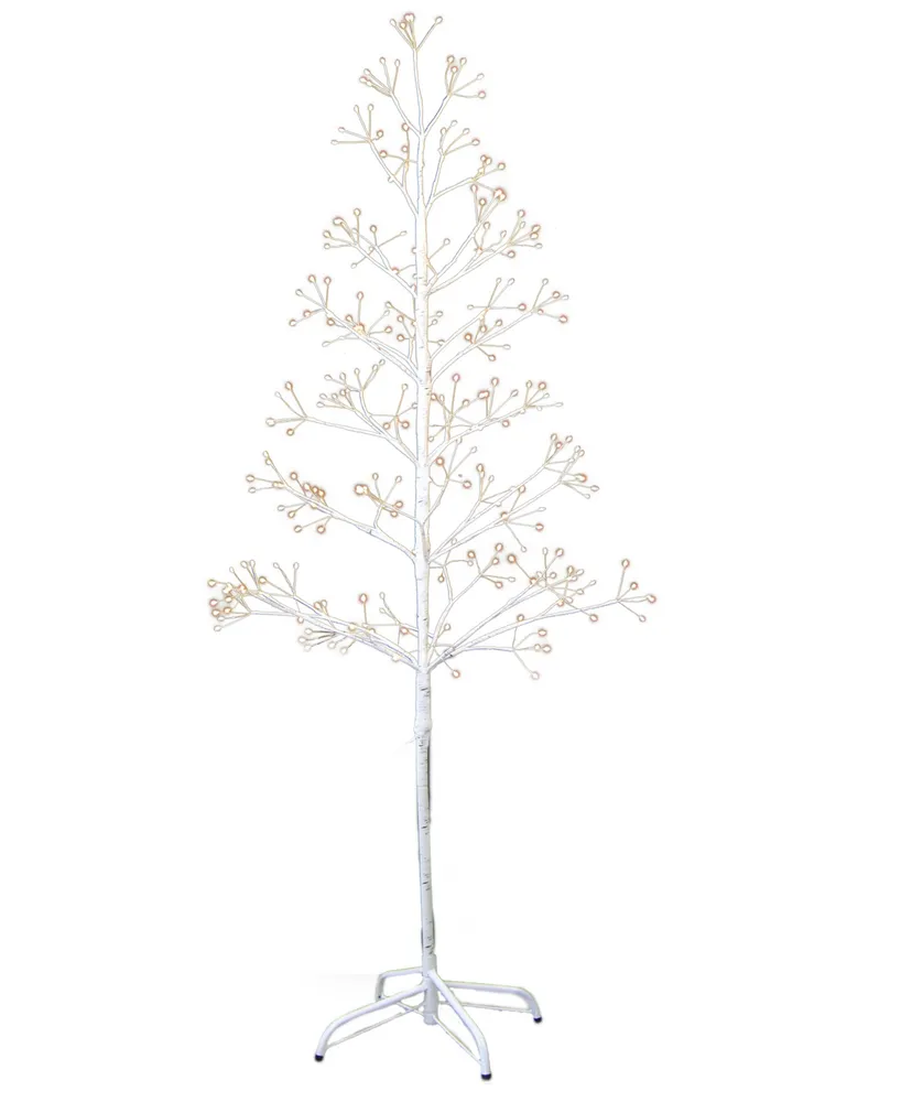 Kurt Adler 5' Birch Tree with Warm Led 8 Function Lights