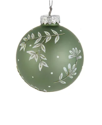 Kurt Adler 80mm Leaf Design Ball Ornaments, 6 Piece Set