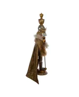 Kurt Adler 17.5" Hollywood Gold-Tone with Fuzzy Cape King Nutcracker