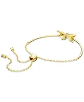 Swarovski Gold-Tone Multicolor Pave Butterfly Slider Bracelet