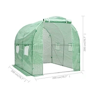 vidaXL Greenhouse 43.1 ft² 6.6'x6.6'x6.6'