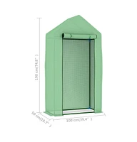 vidaXL Greenhouse with Steel Frame 5.4 ft² 3.3'x1.6'x6.2'