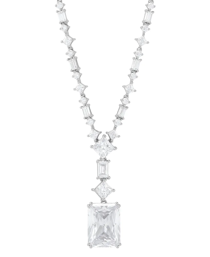 Arabella Cubic Zirconia Multi-Cut Fancy 18" Pendant Necklace in Sterling Silver