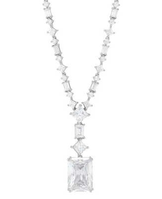 Arabella Cubic Zirconia Multi-Cut Fancy 18" Pendant Necklace in Sterling Silver