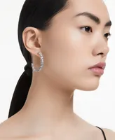 Swarovski Rhodium-Plated Medium Mixed Crystal C-Hoop Earrings, 1.54"