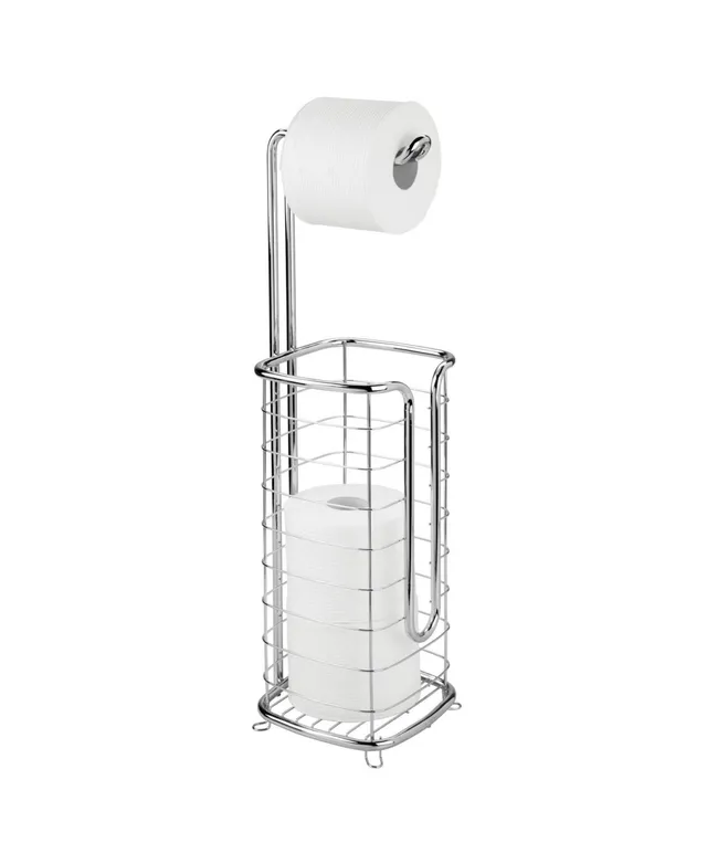 Chrome Toilet Paper Roll Storage Holder - Free-Standing - 3 Tissue