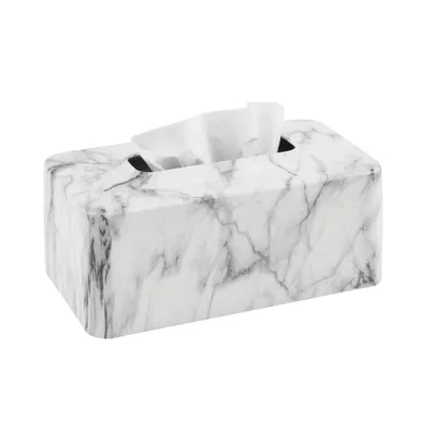 mDesign Metal Tissue Box Cover, Rectangular Holder for Storage