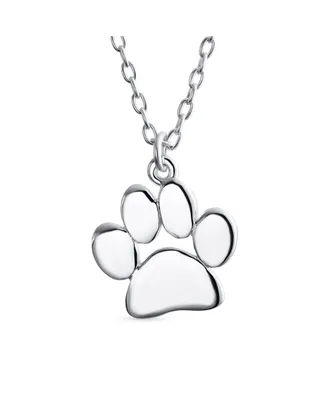 Bling Jewelry Dainty Dog Cat Pet Kitten Puppy Paw Print Pendant Necklace Animal Jewelry For Women Sterling Silver