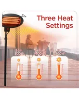 Black+Decker Black and Decker Patio Floor Electric Heater, Patio Heater Stand for Outdoors with 3 Heat Settings