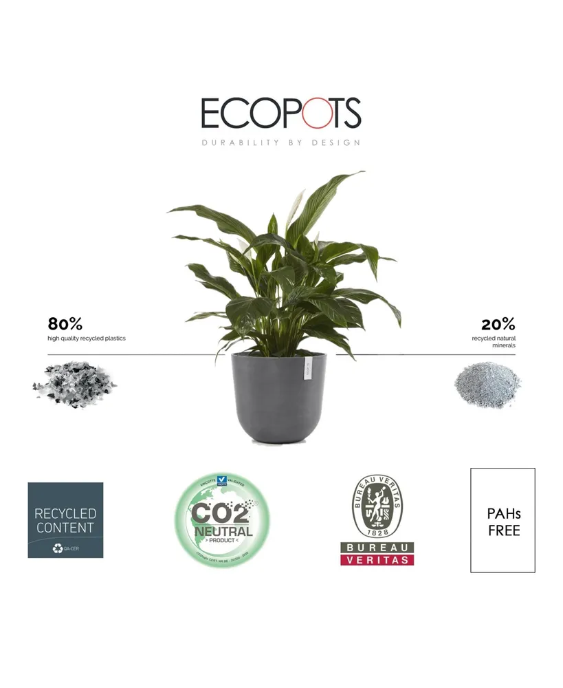 Ecopots Oslo Indoor and Outdoor Modern Planter, 14in