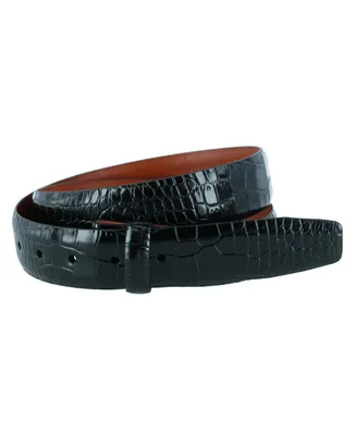 Trafalgar Men's Leather Mock Crocodile Print 35mm Harness Belt Strap