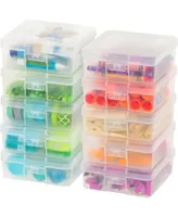 Iris Usa 10 Pack Small Plastic Hobby Art Craft Supply Organizer Storage Containers with Latching Lid