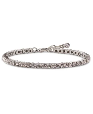 On 34th Silver-Tone Flex Tennis Bracelet, 7" + 1" extender, Created for Macy's