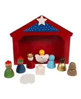 Kurt Adler 9" Miniature Nativity Set with 9 Figures and Stable