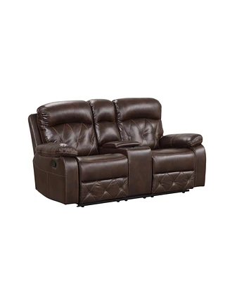 Furniture of America Wallace 73" Faux Leather Manual Recliner Loveseat