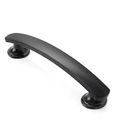 Cauldham Solid Matte Black Arch Cabinet Pulls 3.75" Hole Centers 10 Pk